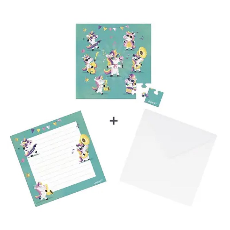 Carte cadeau puzzle 25 pieces licornes