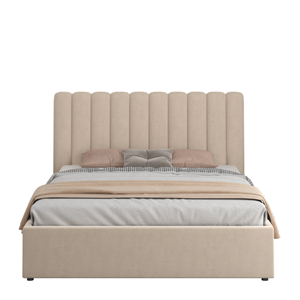 Savannah lit avec coffre de rangement 140x190cm velours beige