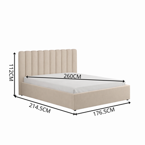 Savannah lit avec coffre de rangement 160x200cm velours beige