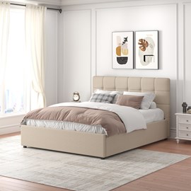 Santa lit avec coffre de rangement 160x200cm velour beige