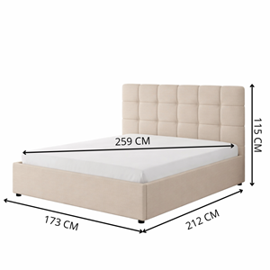 Santa lit avec coffre de rangement 160x200cm velour beige