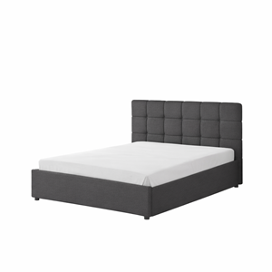 Santa lit avec coffre de rangement 160x200cm velours gris foncé
