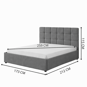 Santa lit avec coffre de rangement 160x200cm velours gris foncé