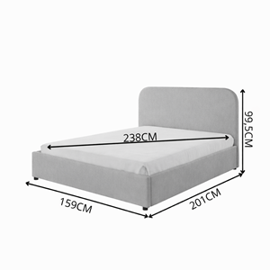 Houston lit avec coffre de rangement 140x190cm velours taupe