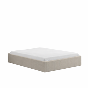 Austin lit avec coffre de rangement 140x190cm velours côtelé beige