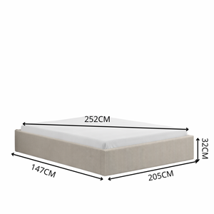Austin lit avec coffre de rangement 140x190cm velours côtelé beige