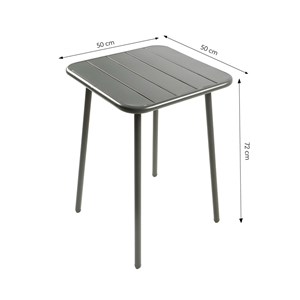 Bergame table carrée 2 places 50x50cm gris foncé