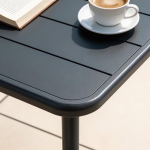 Bergame table carrée 2 places 50x50cm gris foncé