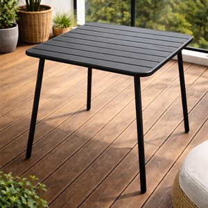 Bergame table carrée 4 places 70x70cm gris foncé