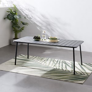 Bergame table de jardin 6 places 160cm gris foncé
