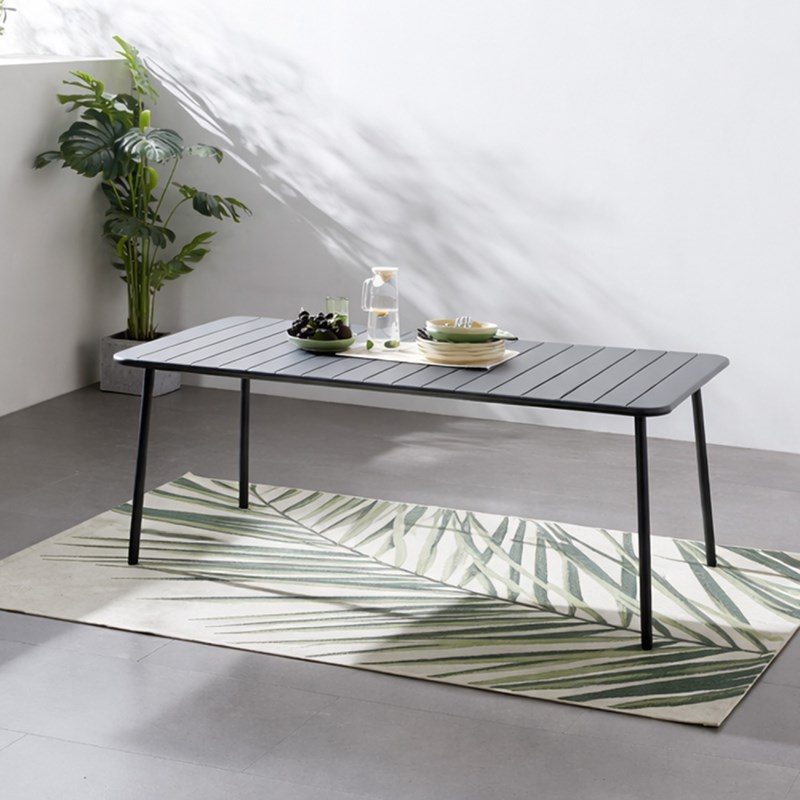 Bergame table de jardin 6 places 160cm gris foncé