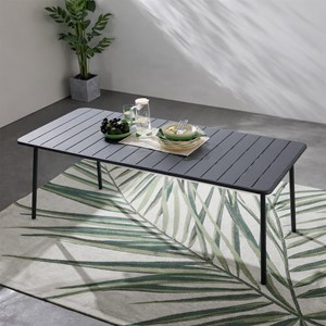 Bergame table de jardin 6 places 160cm gris foncé