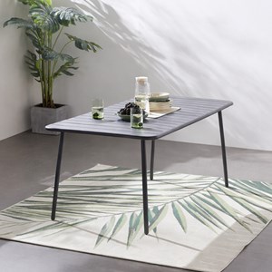 Bergame table de jardin 6 places 160cm gris foncé