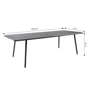 Bergame table de jardin 10-12 places 234cm gris foncé