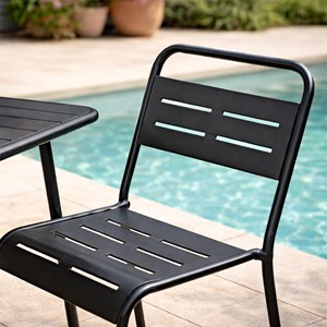 Bergame ensemble table de jardin carrée et 2 chaises