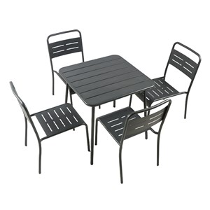 Bergame ensemble table de jardin carrée et 4 chaises