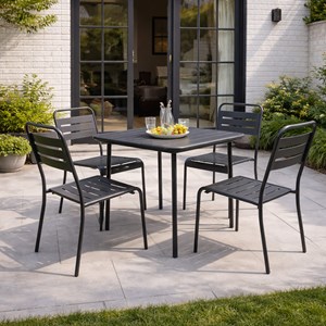 Bergame ensemble table de jardin carrée et 4 chaises