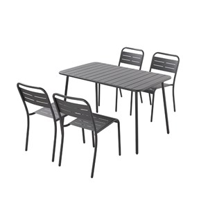 Bergame ensemble table de jardin 120 cm et 4 chaises