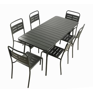 Bergame ensemble table de jardin 160 cm et 6 chaises