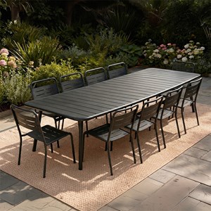 Bergame ensemble table de jardin 234 cm et 10 chaises