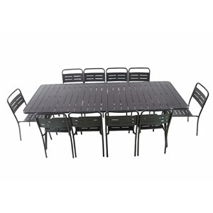 Bergame ensemble table de jardin 234 cm et 10 chaises