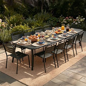 Bergame ensemble table de jardin 234 cm et 10 chaises