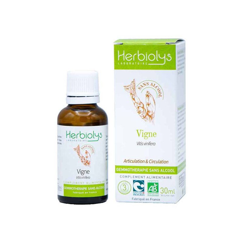 Herbiolys - Macérat de bourgeon sans alcool de vigne bio - articulation et circulation