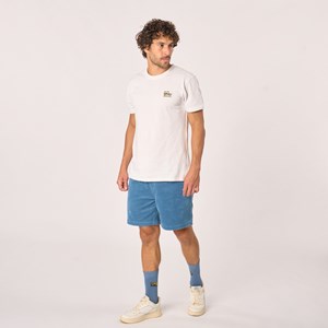 Short en velours bleu jean S