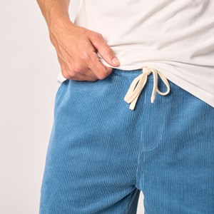 Short en velours bleu jean S