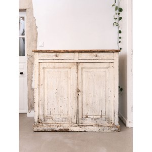 Buffet de campagne en bois patiné beige n°729