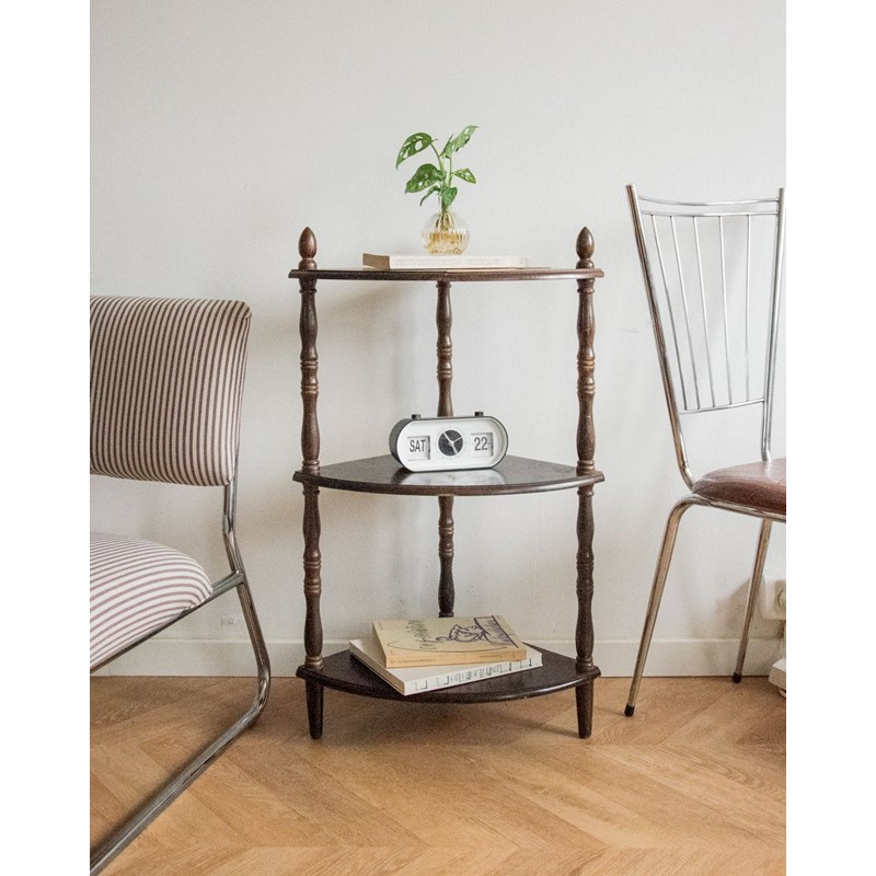 Étagère d'appoint d'angle en bois n°726