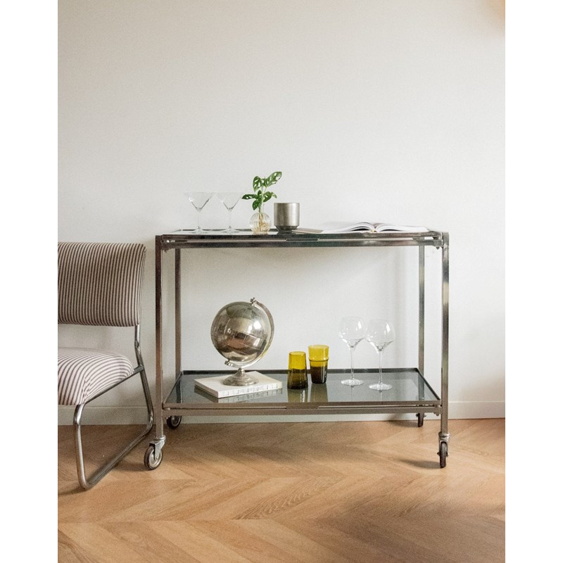 Desserte en verre et métal n°261