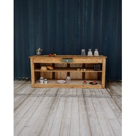 Grand comptoir ancien en bois n°727