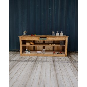Grand comptoir ancien en bois n°727
