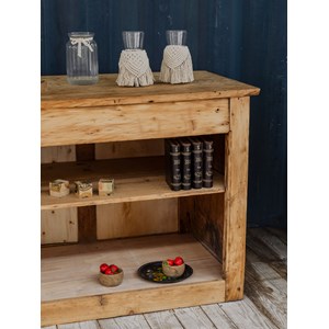 Grand comptoir ancien en bois n°727