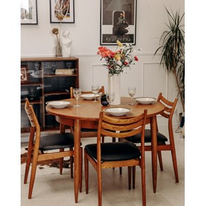 Table à manger à rallonges en teck n°1090