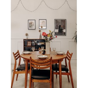 Table à manger à rallonges en teck n°1090