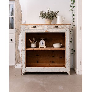 Buffet en bois patiné bleu gris n°730