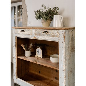 Buffet en bois patiné bleu gris n°730