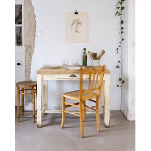 Table à manger en bois patiné n°615