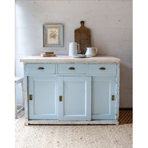 Long buffet en bois bleu ciel n°738