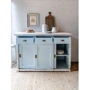 Long buffet en bois bleu ciel n°738