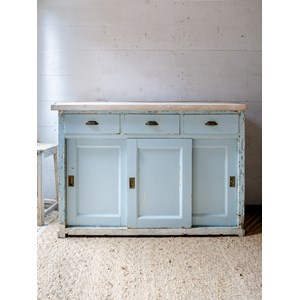 Long buffet en bois bleu ciel n°738