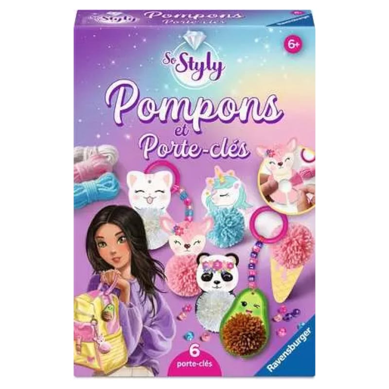So styly - porte-clés pompons kawai