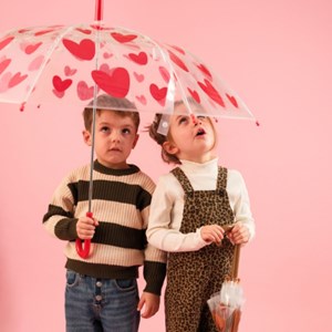 Parapluie cœurs rouges