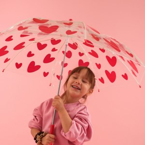 Parapluie cœurs rouges