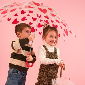 Parapluie cœurs rouges