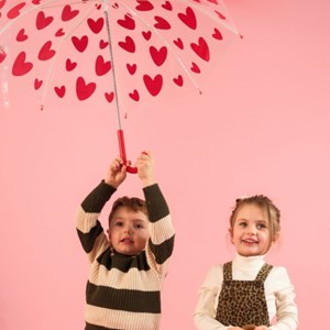 Parapluie cœurs rouges