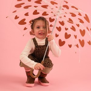 Parapluie cœurs marron