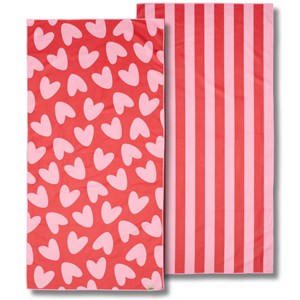 Serviette microfibre rose-rouge (70 x 140 cm)